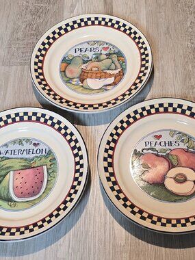 Vintage Certified International Harvest Fair Dinner Plates Set of 3 Susan Winget